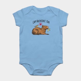 Capy Valentine's Day Adorable Happy Capybara design Baby Bodysuit